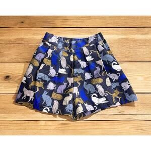Women's H&M Cat High-Waisted Shorts Sz 2 Pleated Pockets 2" Inseam New